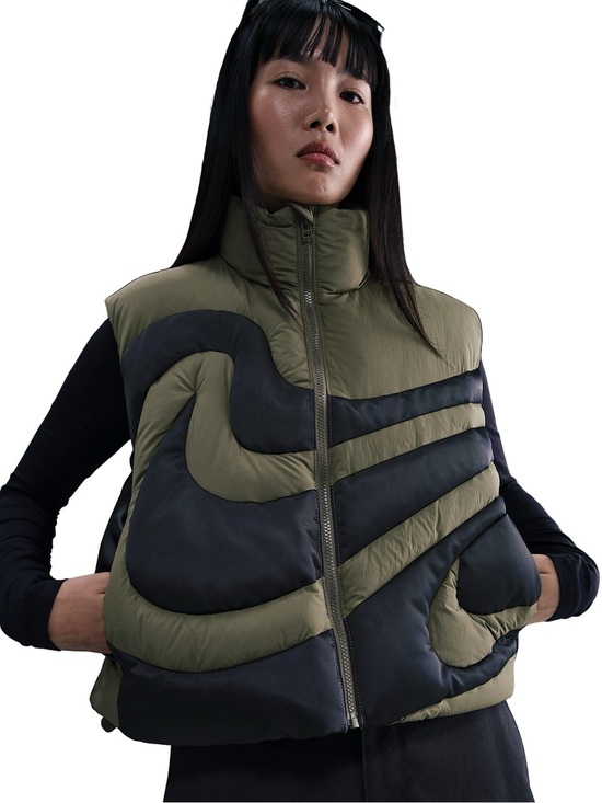 Nike Jackets & Blazers - Nike Women's Sportswear Swoosh Series Oversized Down Vest - Olive/Black
